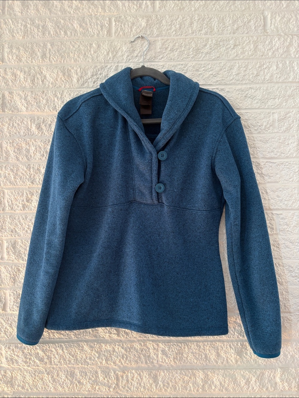 The North Face Blue Shawl Collar Pullover Sweater